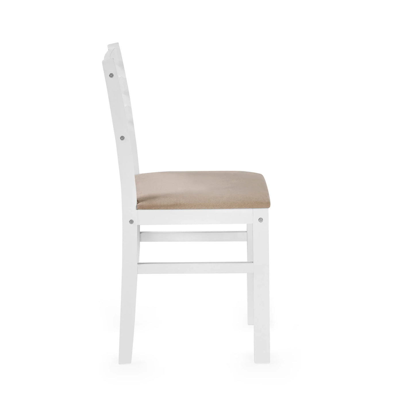 Keats White Rectangular Table with 4 Chairs Dining Set - White - KEA001