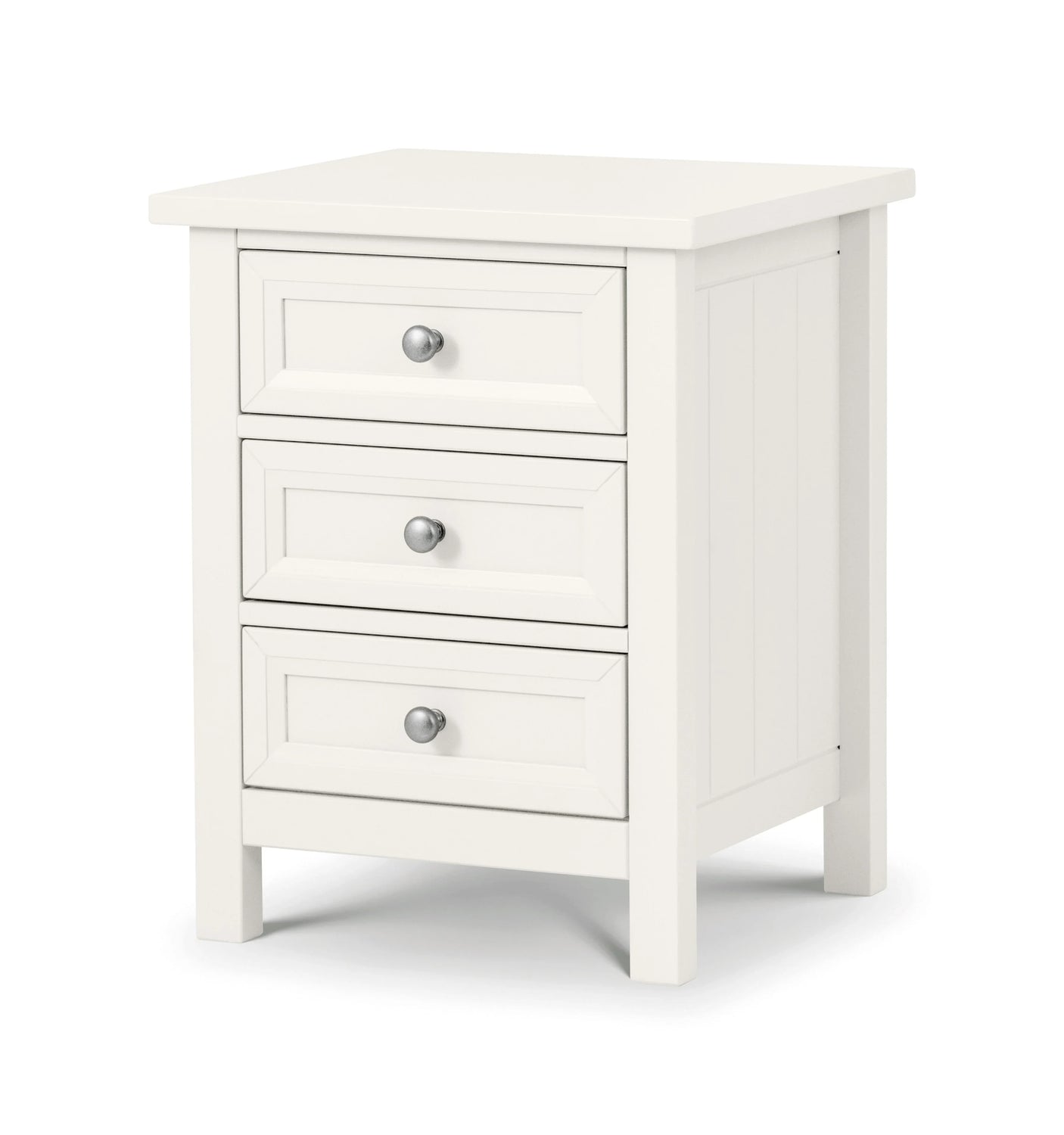 Maine 3 Drawer Bedside - White - MAI101
