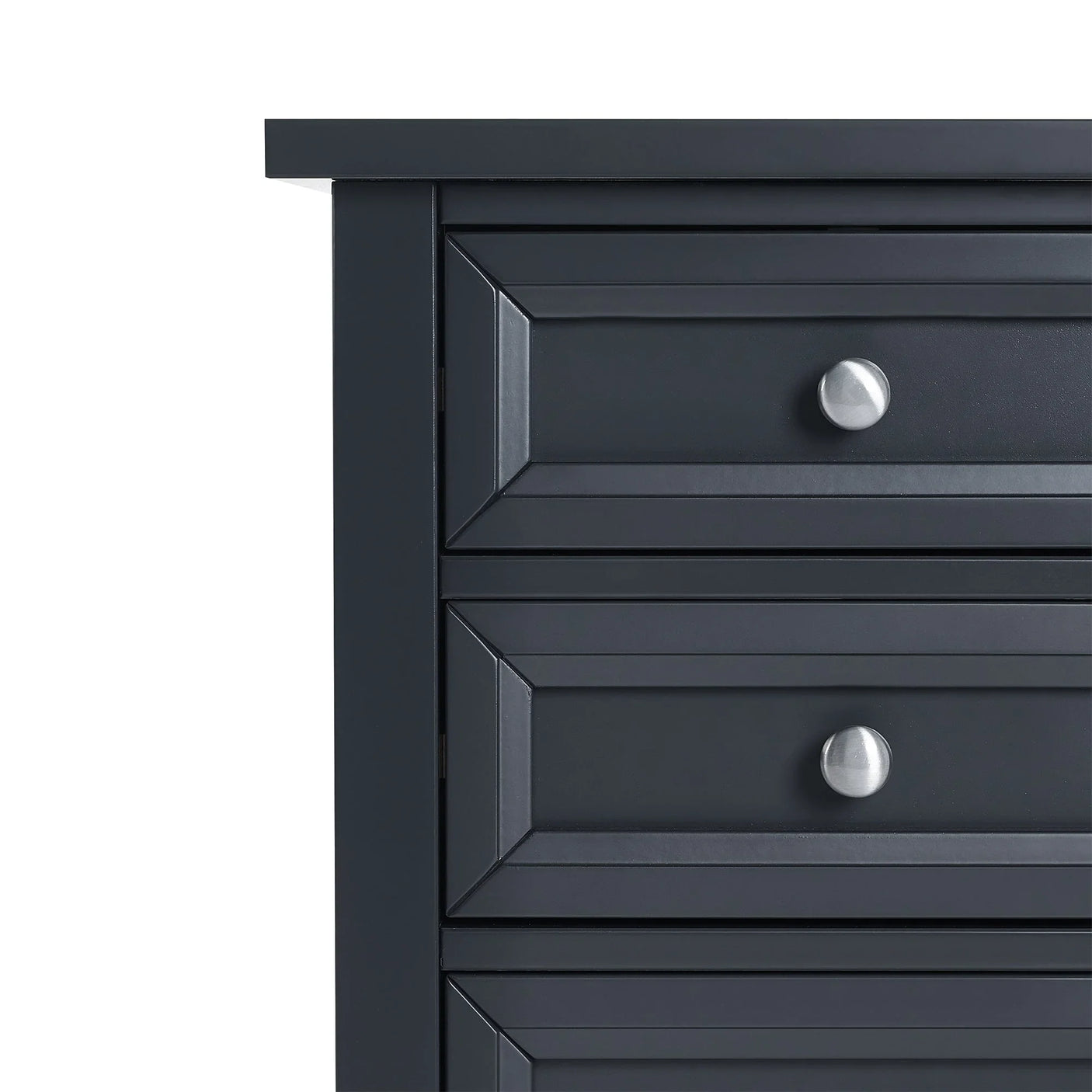 Maine 3 Drawer Bedside - Black - MAI151