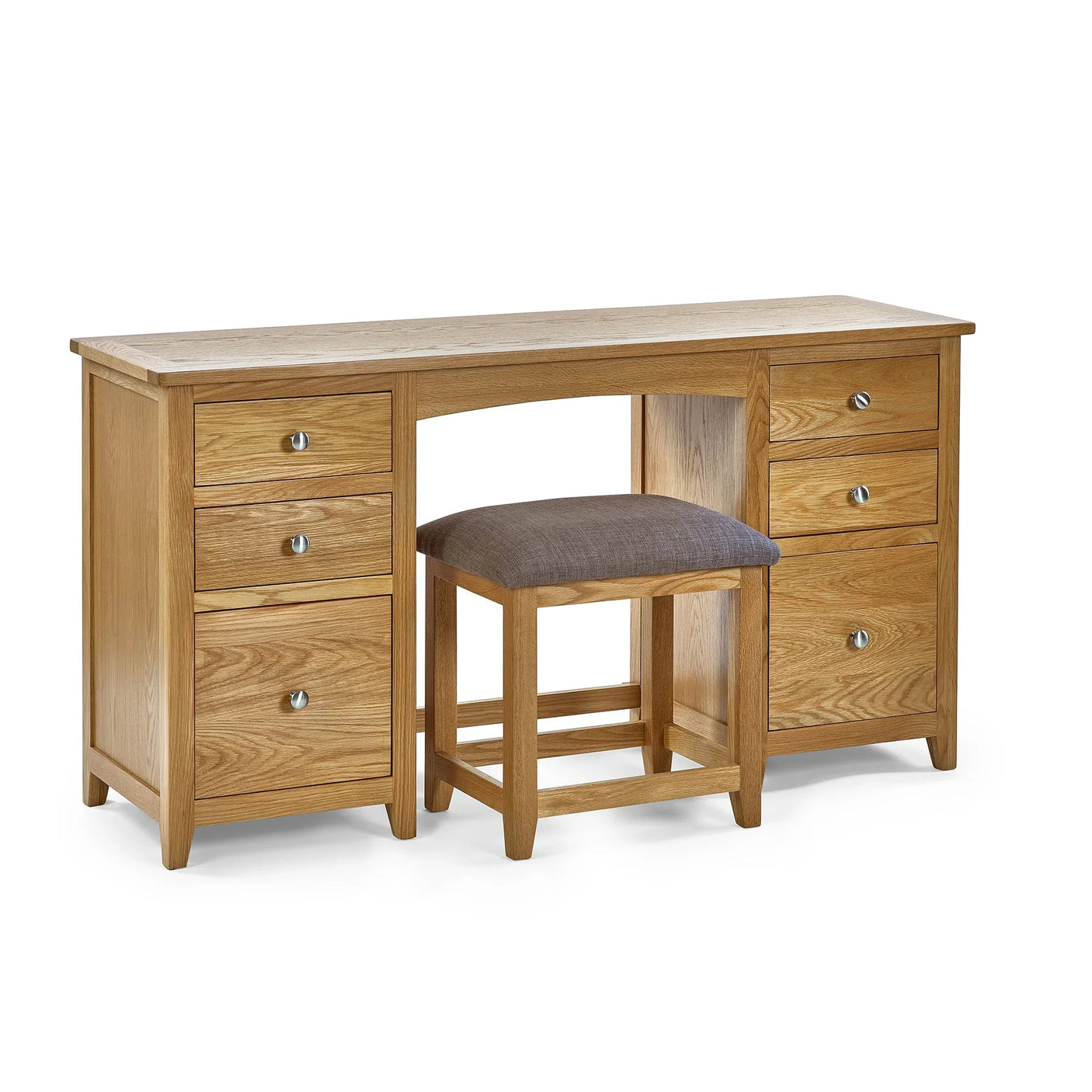 Mallory Twin Dressing Table And Stool - Light Brown - MAL258