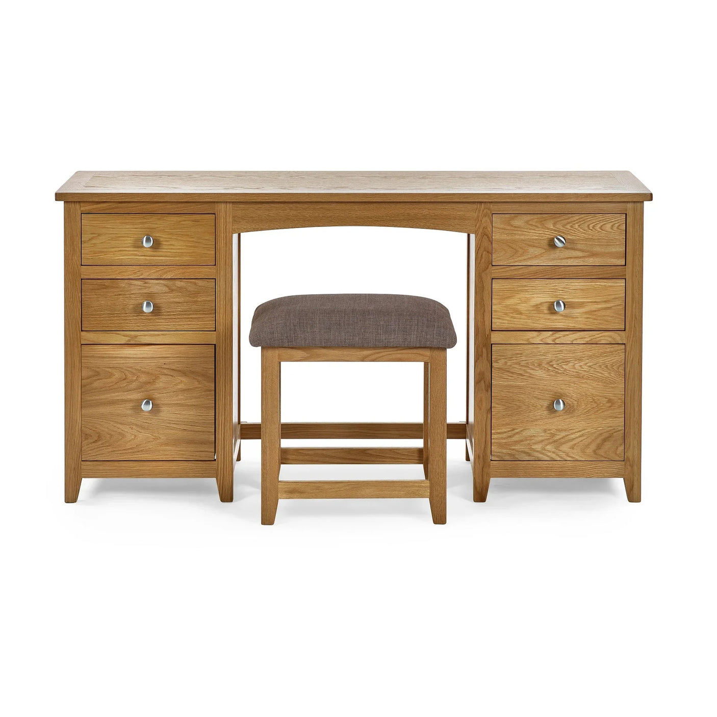 Mallory Twin Dressing Table And Stool - Light Brown - MAL258