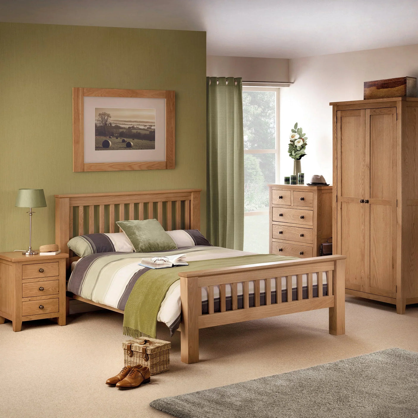 Marlborough 3 Drawer Bedside - Light Brown - MAR202