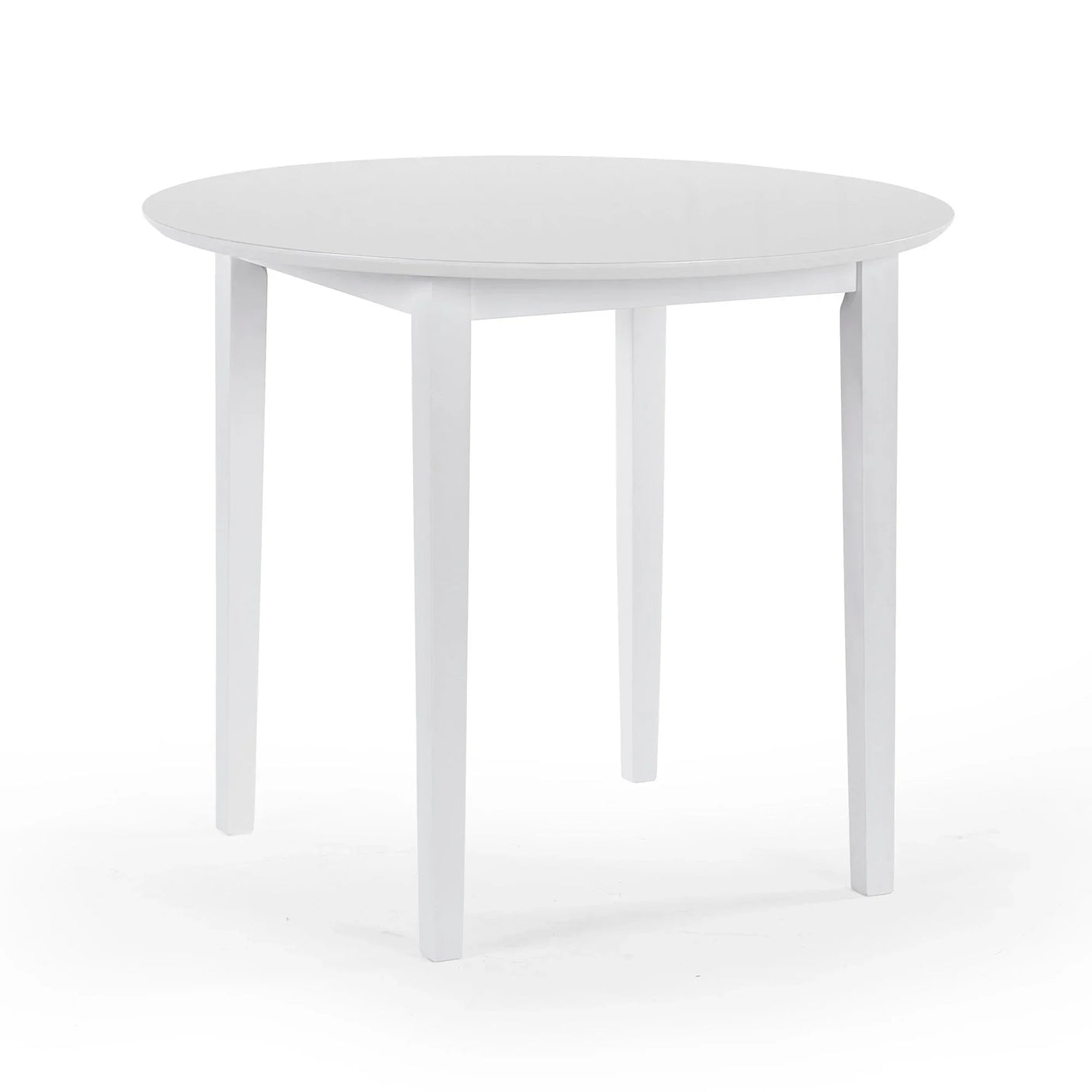 Orwell White Round Table with 4 Chairs Dining Set - White - ORW001