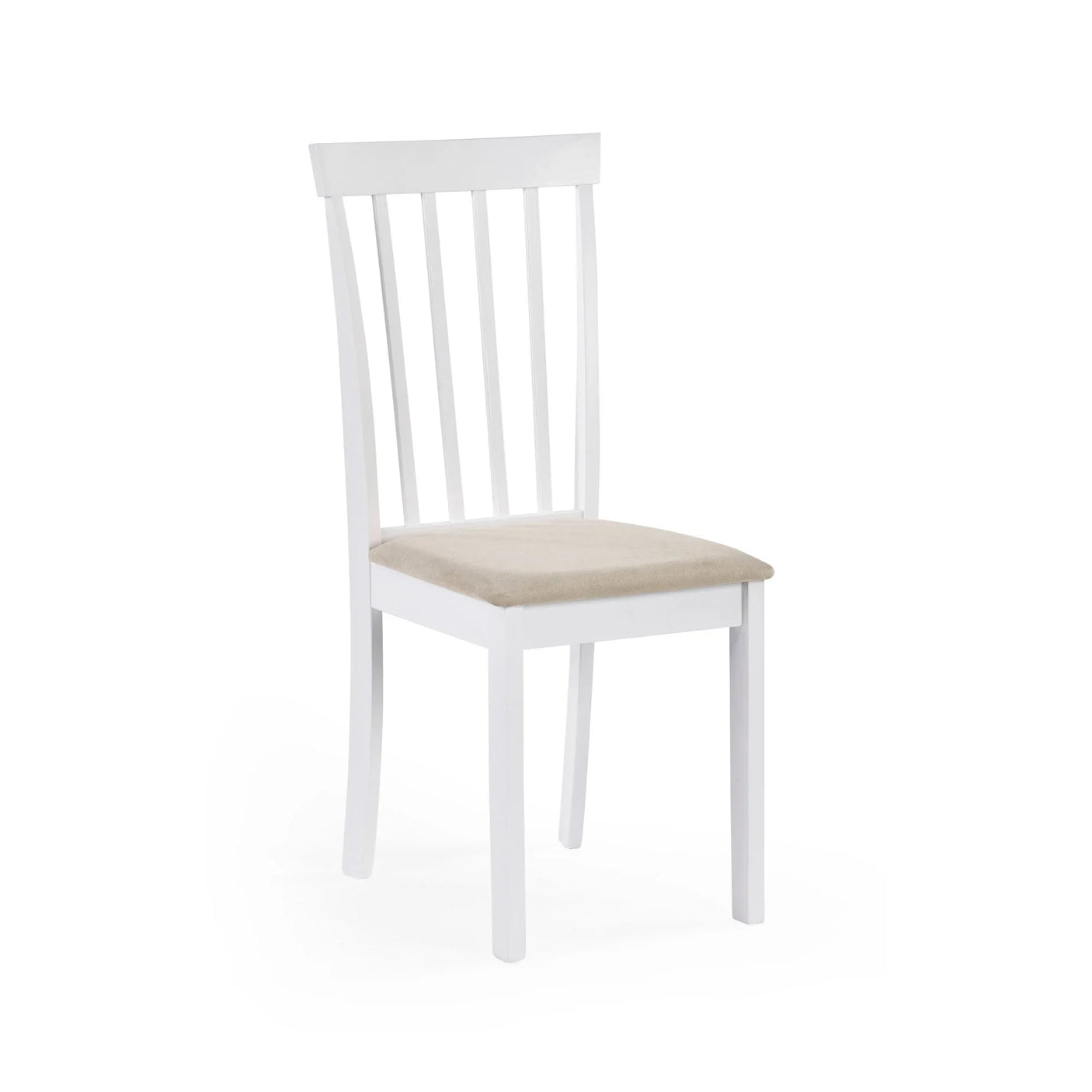 Orwell White Round Table with 4 Chairs Dining Set - White - ORW001
