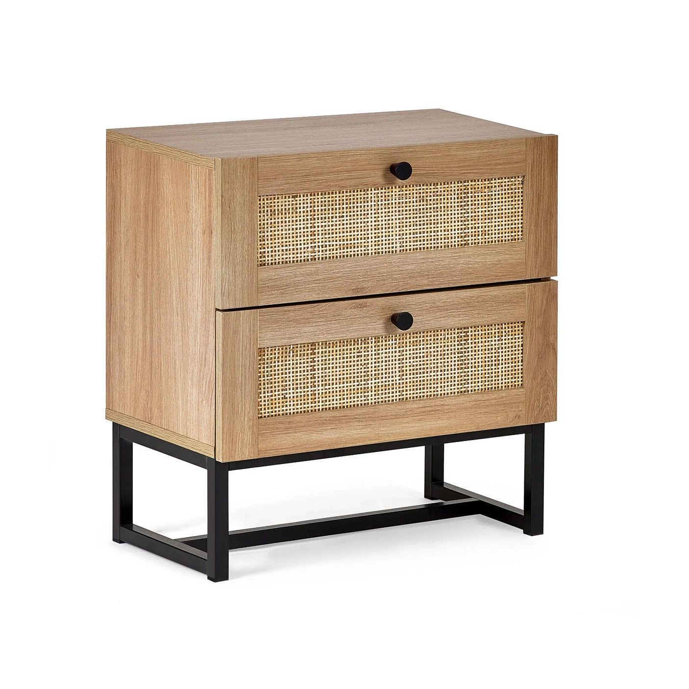 Padstow 2 Drawer Bedside - Light Brown - PAD001