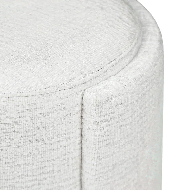 43cm Ivory Chenille Round Stool