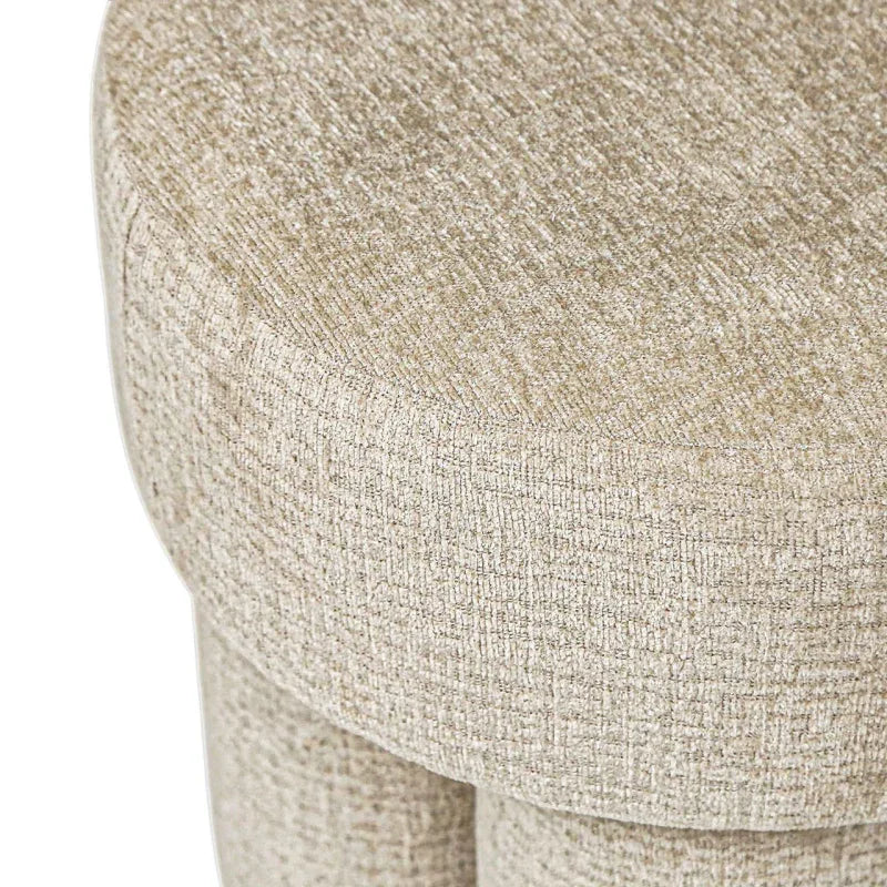 47.5cm Beige Chenille Round Stool