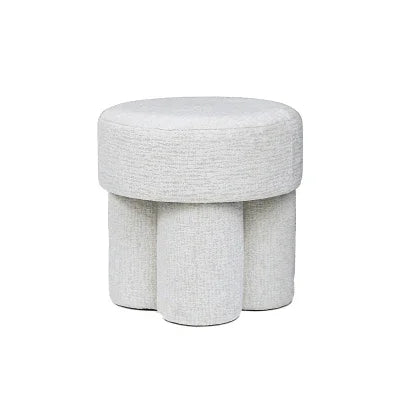 47.5cm Ivory Chenille Round Stool