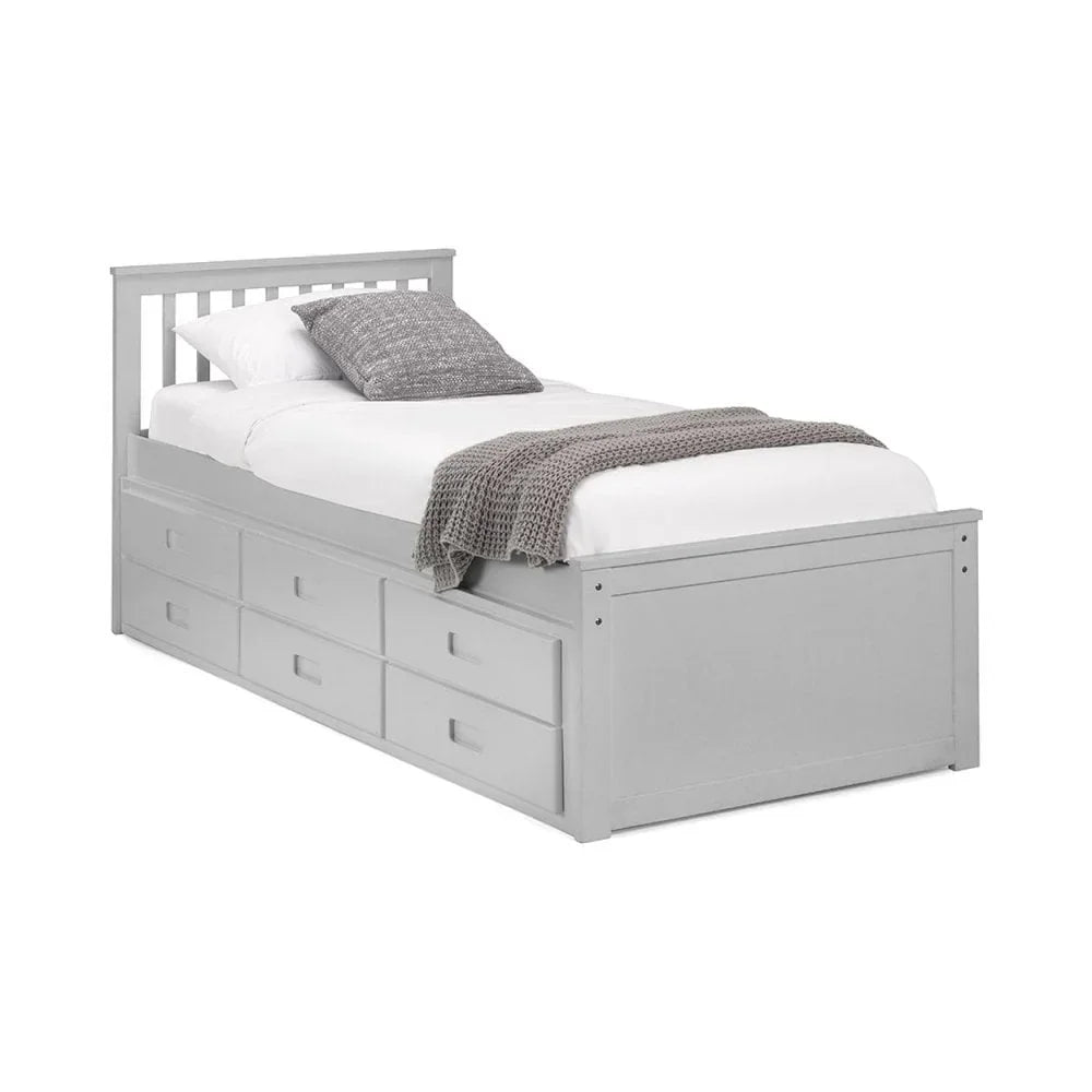 Maisie Bed With Underbed And Drawers - Light Grey