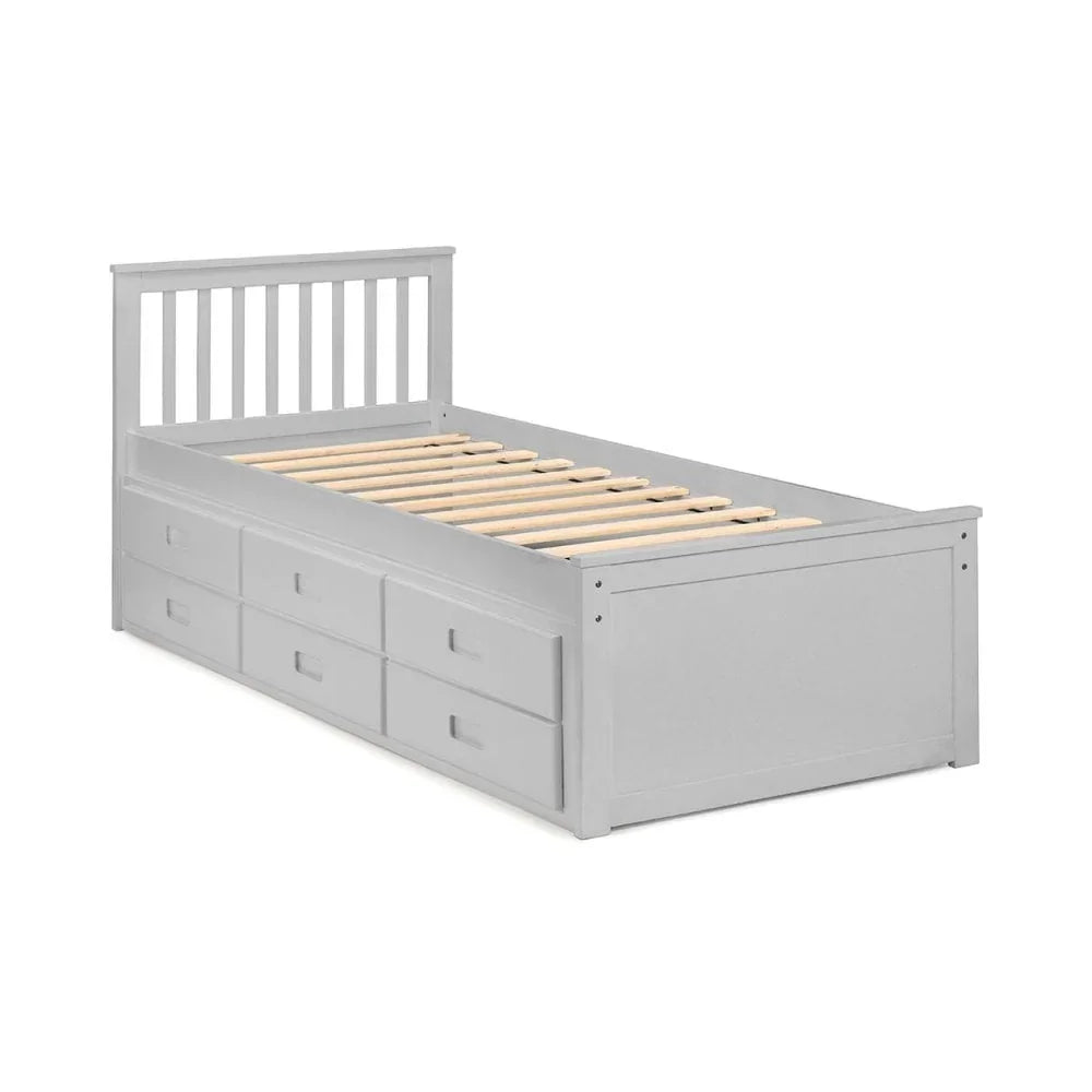 Maisie Bed With Underbed And Drawers - Light Grey