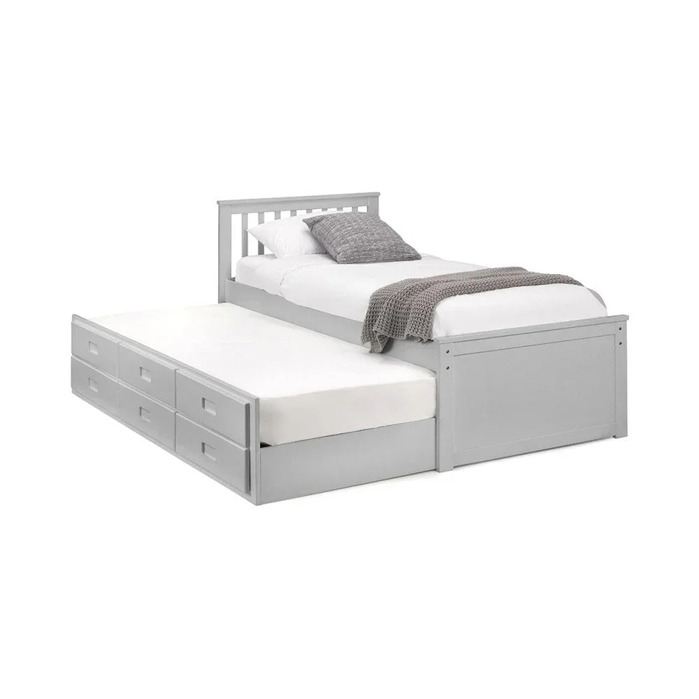 Maisie Bed With Underbed And Drawers - Light Grey