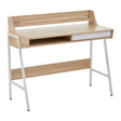 Oak Veneer White Metal Desk