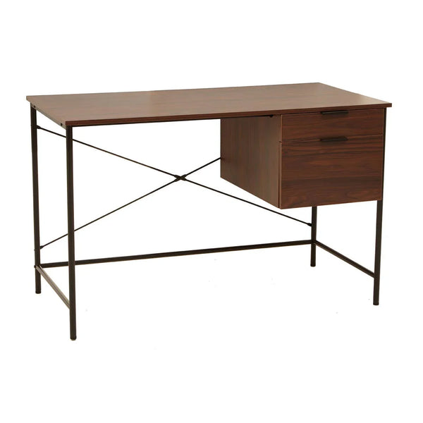 Walnut Veneer Desk with Drawers