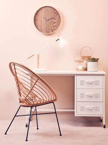 White Metal Desk with Drawers