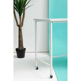 White Metal Desk with Drawers