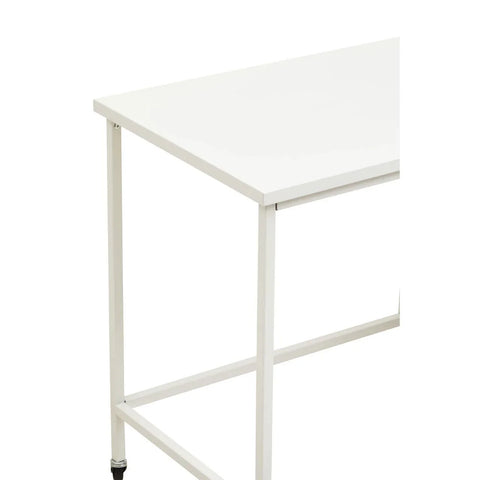 White Metal Desk with Drawers