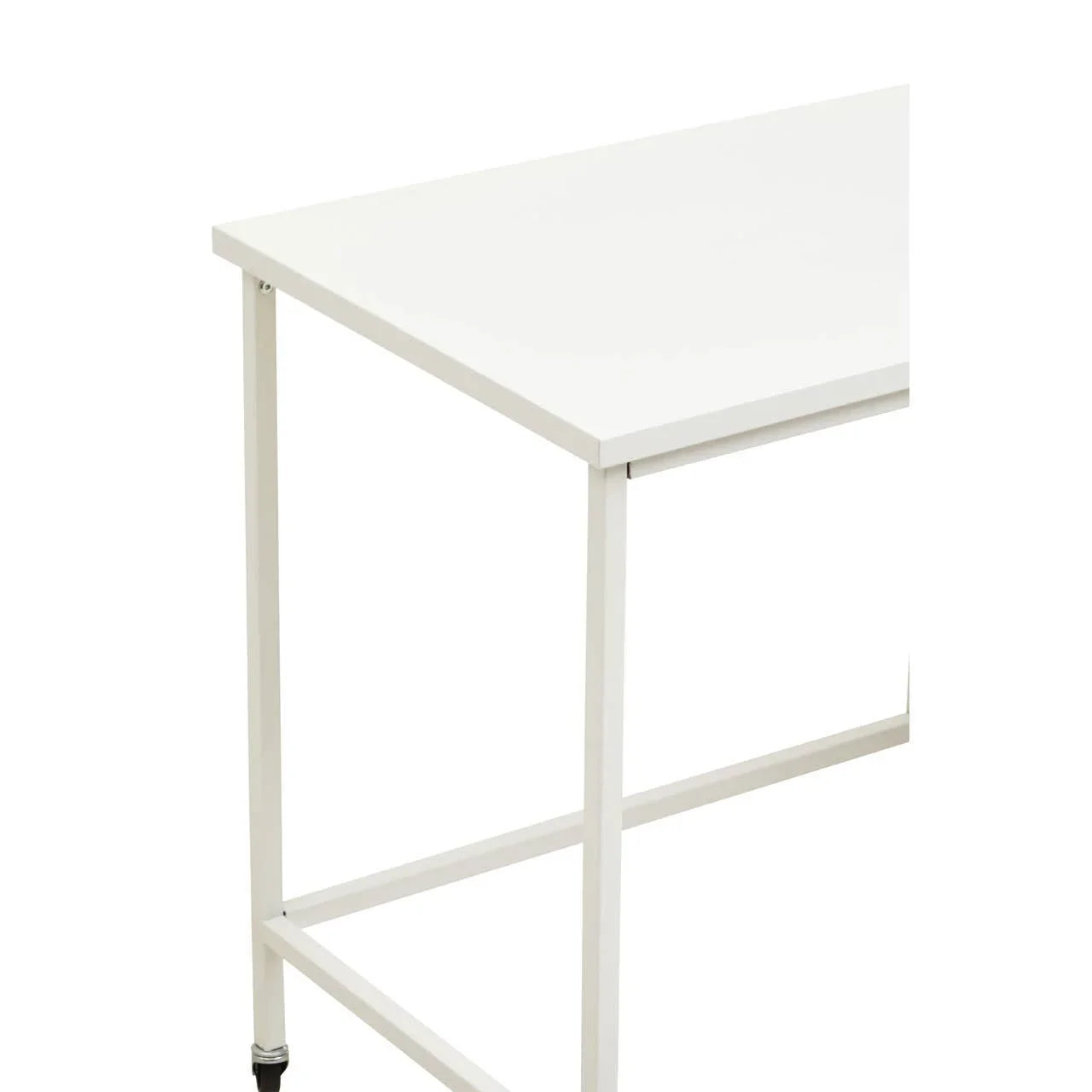 White Metal Desk with Drawers