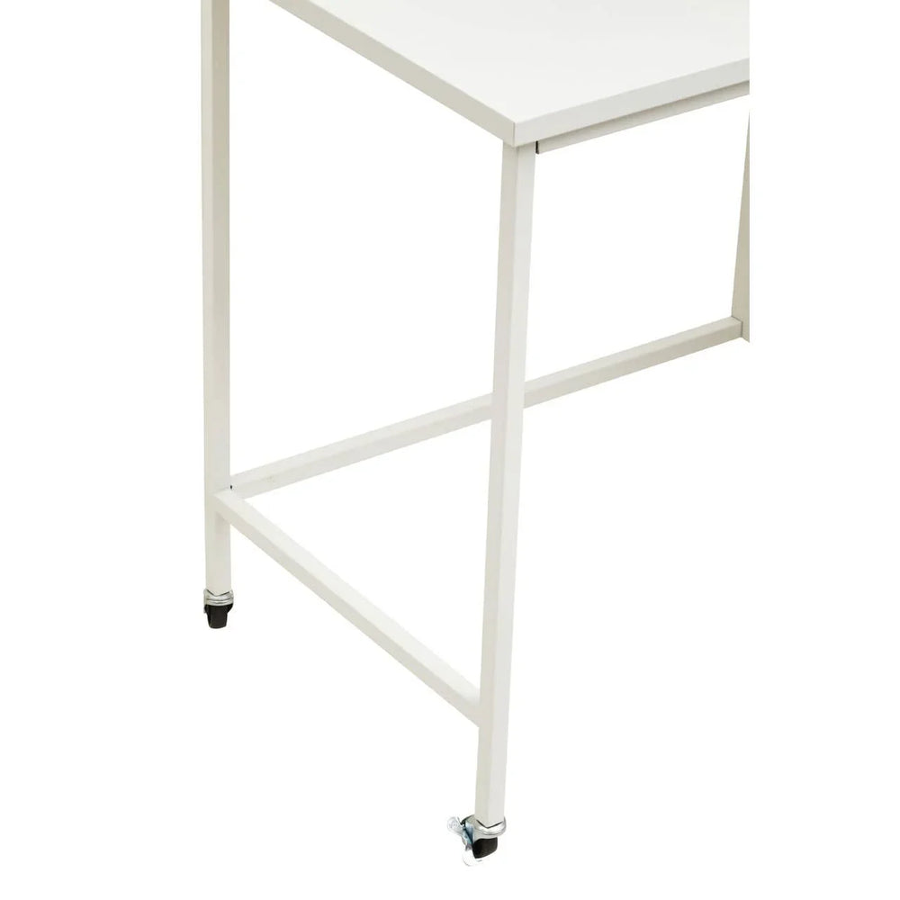 White Metal Desk with Drawers