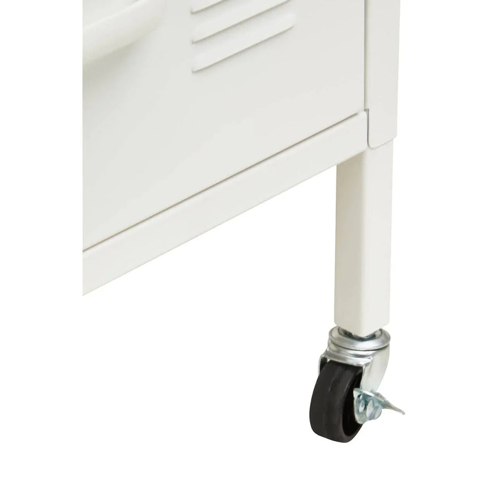 White Metal Desk with Drawers