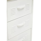 White Metal Desk with Drawers