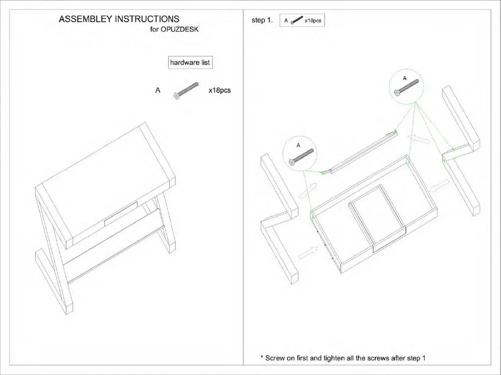 Opus Z style office desk