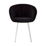 Monochrome Velvet Dining Chair