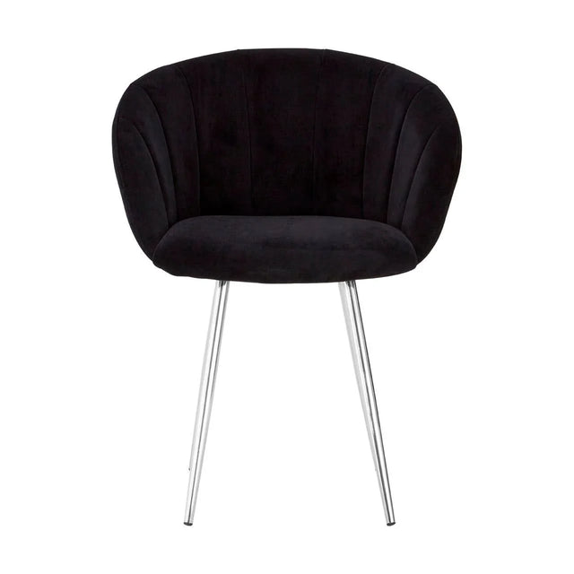 Monochrome Velvet Dining Chair