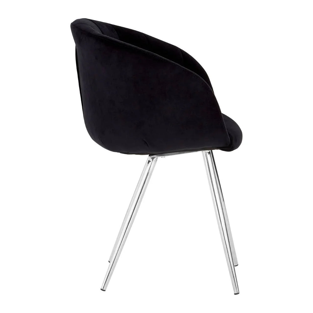 Monochrome Velvet Dining Chair