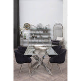 Monochrome Velvet Dining Chair