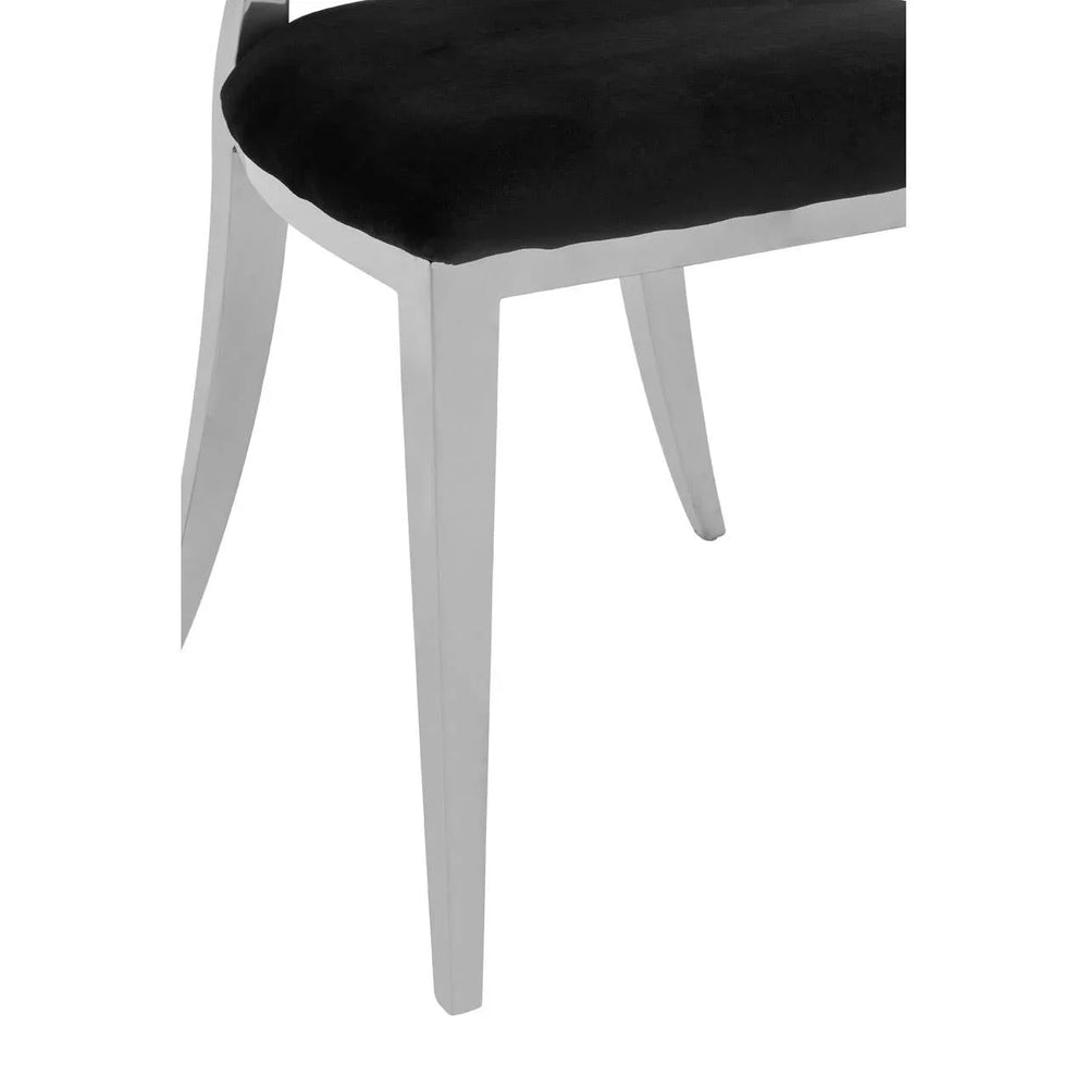 Luxe Black Velvet Dining Chair
