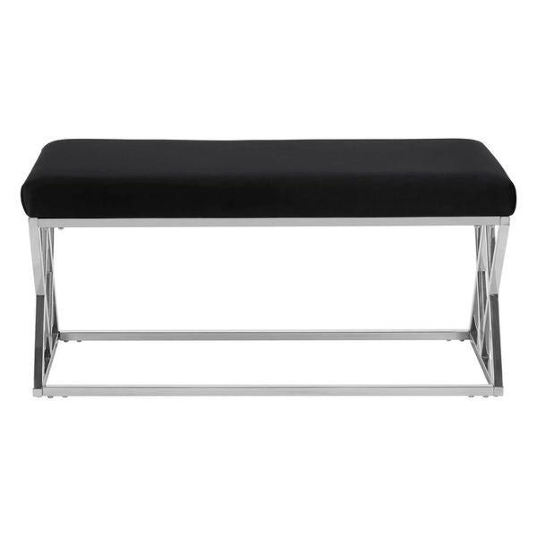 Sleek Silver & Black Bench