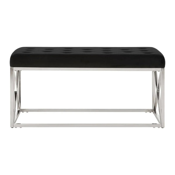 Luxe Geometric Velvet Bench