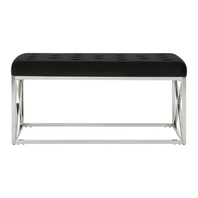 Luxe Geometric Velvet Bench