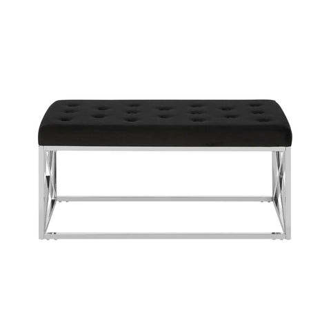 Luxe Geometric Velvet Bench