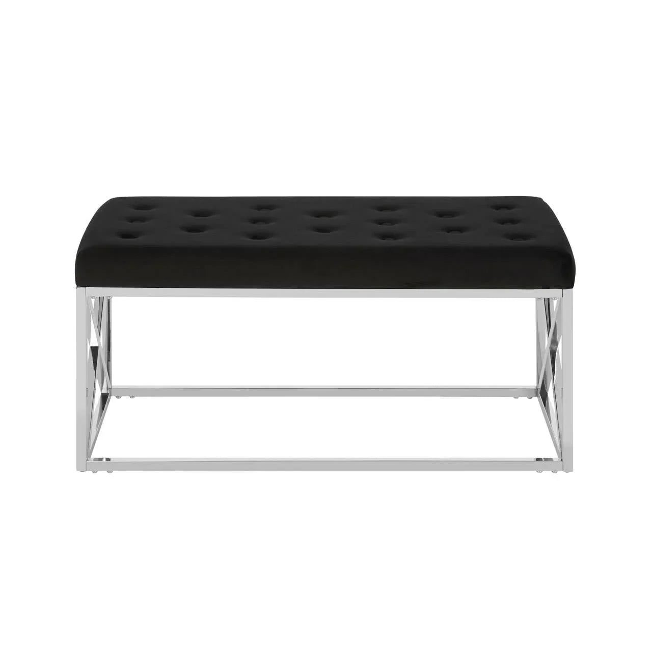Luxe Geometric Velvet Bench