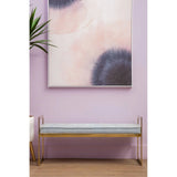 Luxe Blue Velvet Tufted Bench