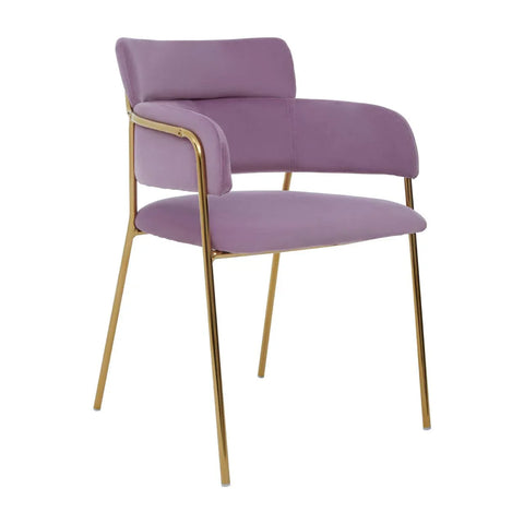 Luxe Pink Velvet Dining Chair