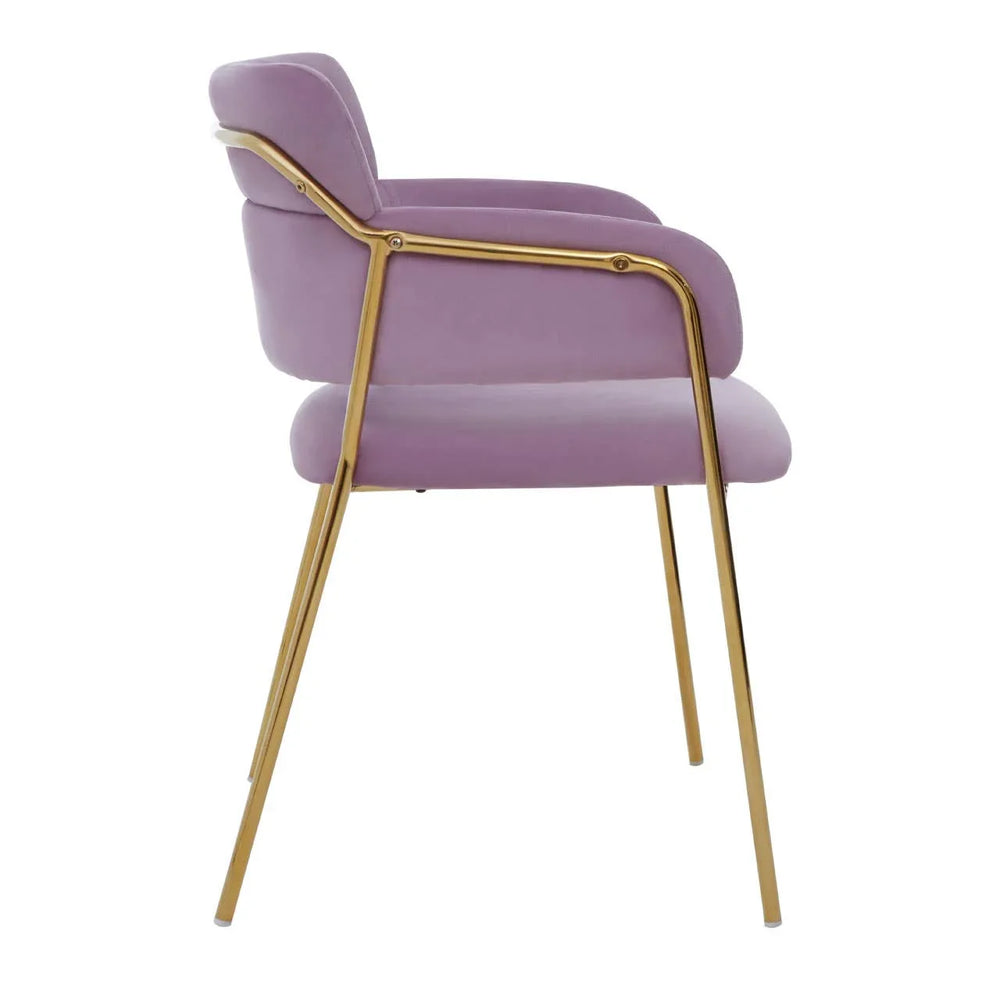 Luxe Pink Velvet Dining Chair