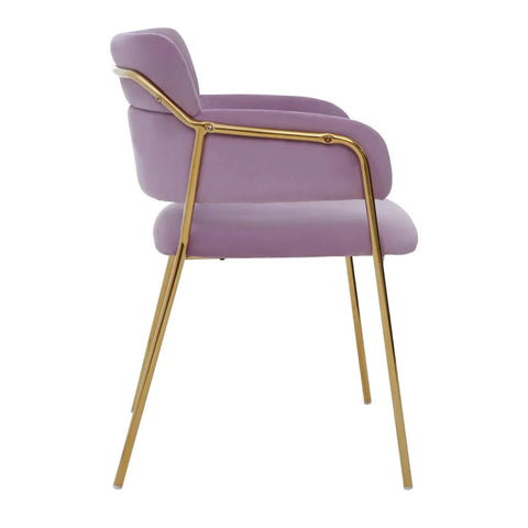 Luxe Pink Velvet Dining Chair
