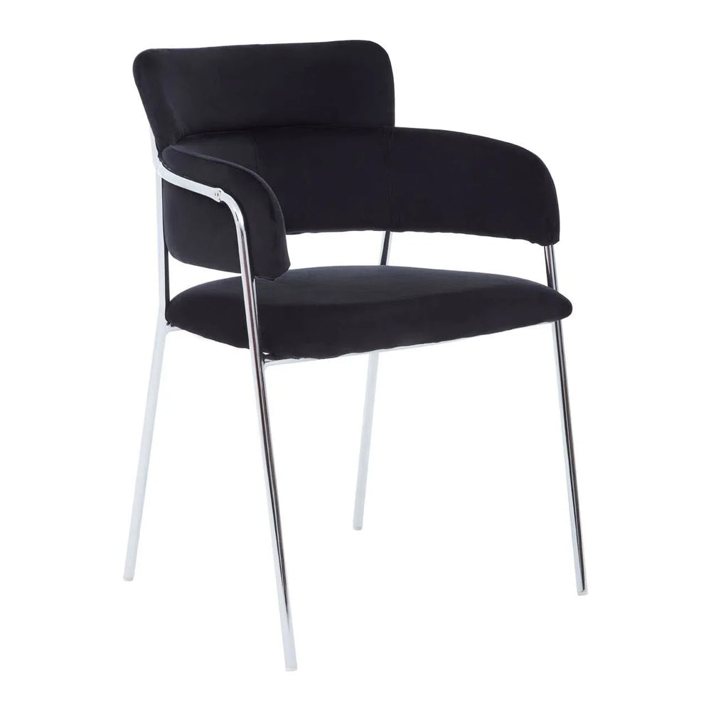 Luxe Black Velvet Dining Chair