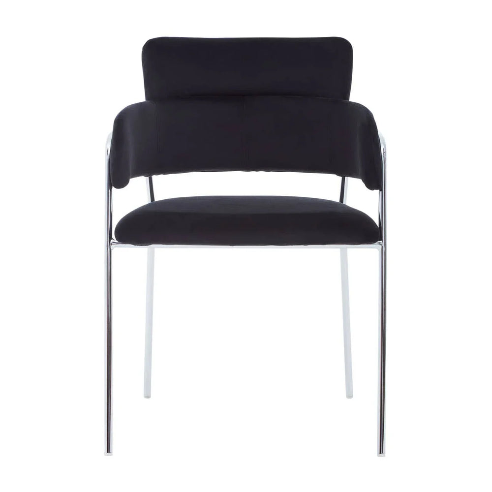 Luxe Black Velvet Dining Chair