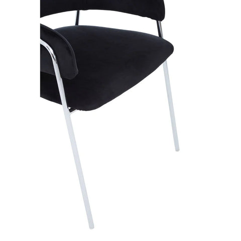 Luxe Black Velvet Dining Chair