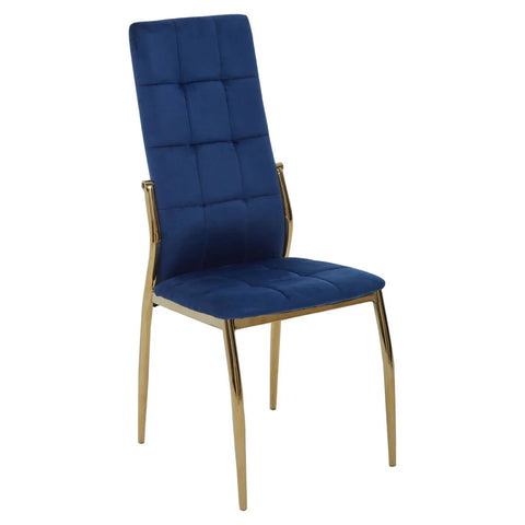 Luxe Blue Velvet Dining Chair