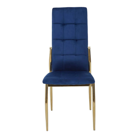 Luxe Blue Velvet Dining Chair