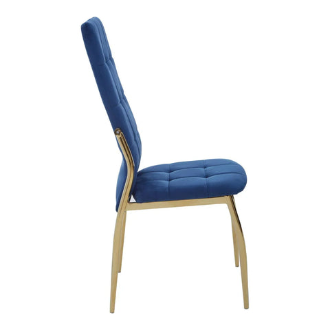 Luxe Blue Velvet Dining Chair