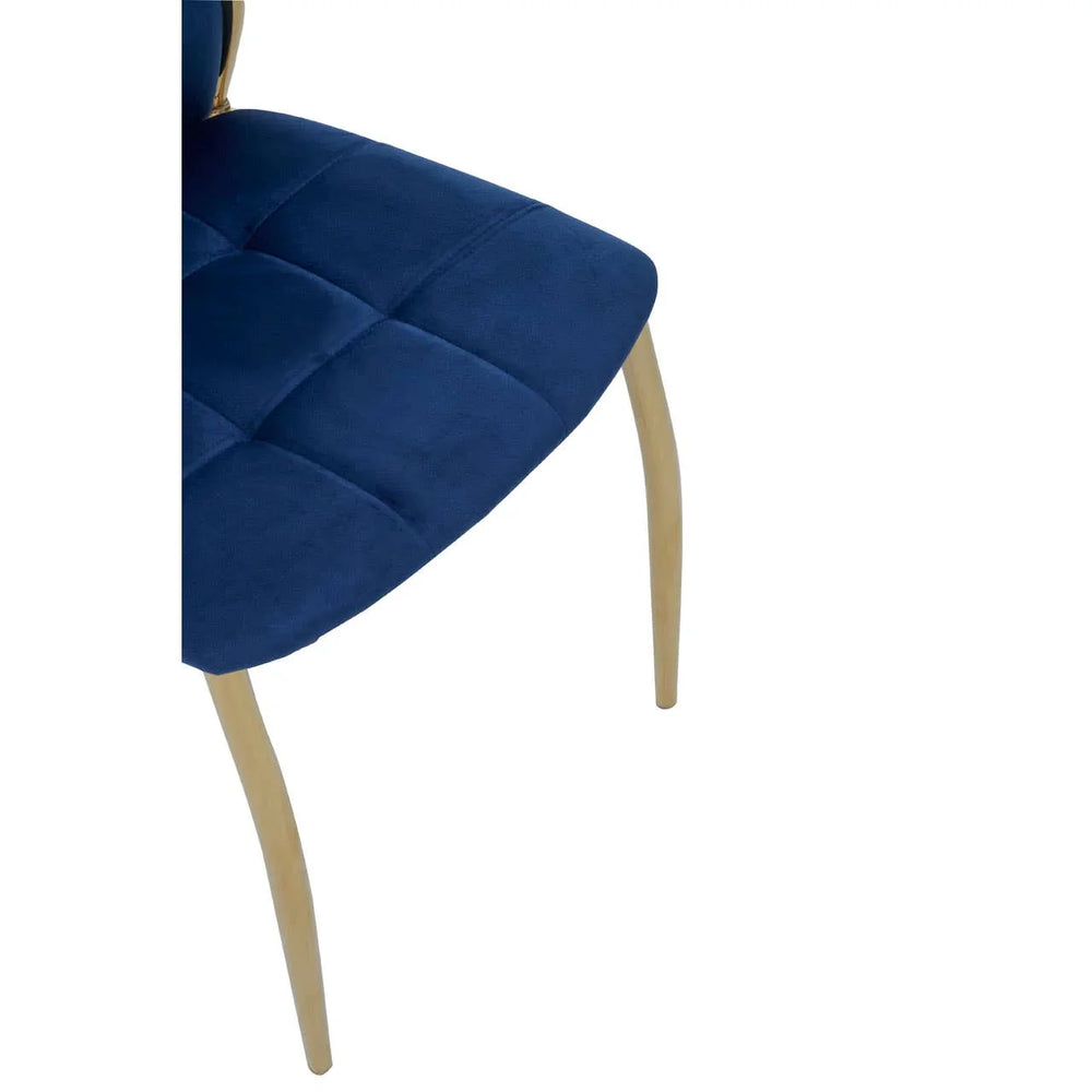 Luxe Blue Velvet Dining Chair