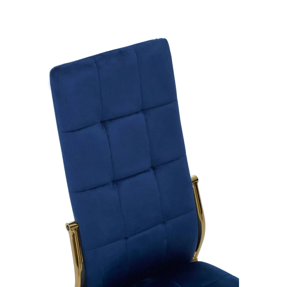 Luxe Blue Velvet Dining Chair