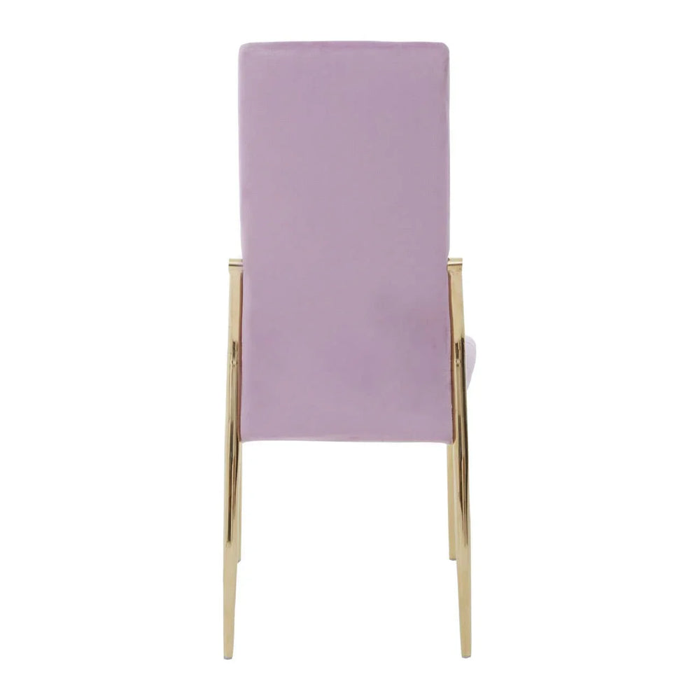 Luxe Pink Velvet Dining Chair