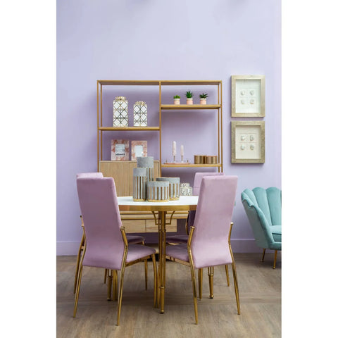 Luxe Pink Velvet Dining Chair