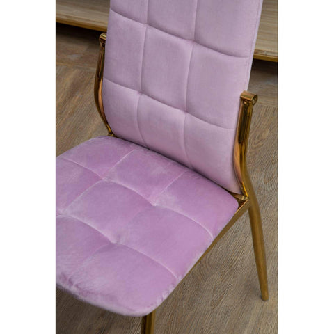 Luxe Pink Velvet Dining Chair